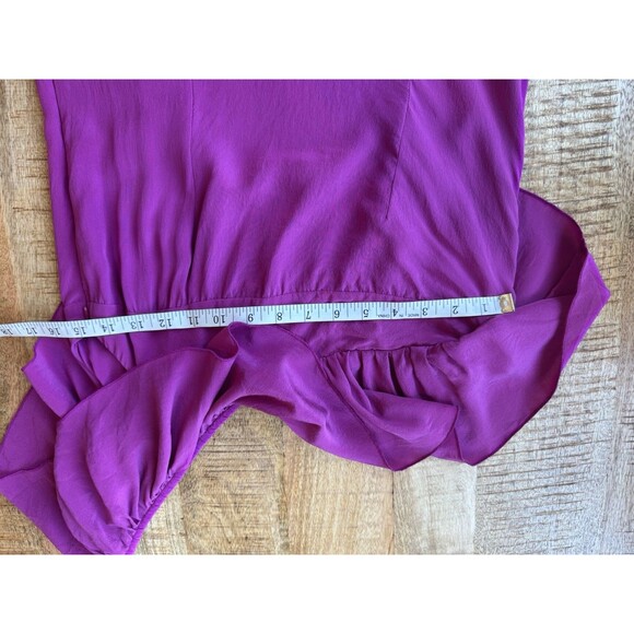 Jenny Han Women's Pink Silk Dress One Shoulder Ruffle Accent Small - Picture 12 of 13